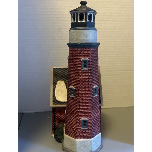 Vintage 1997 Lemax 75245 Plymouth Corners Village Lighted Rocky Point Lighthouse - Picture 4 of 6